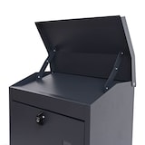 thumbnail of XXL Briefkasten HWC-H26, Firmenbriefkasten Postkasten, abschließbar pulverbeschichtet 52x44x25cm ~ anthrazit-schwarz