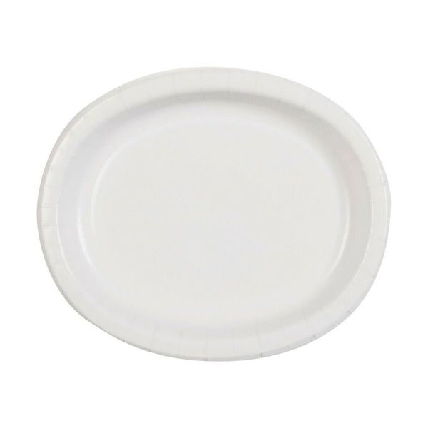 8 ovale Teller weiss