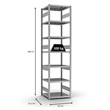 thumbnail of PROREGAL Fachbodenregal Stecksystem | Grundregal | HxBxT 300x75x60cm | 7 Ebenen | Fachlast 330 kg | Beidseitig nutzbar | Verzinkt