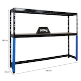 thumbnail of PROREGAL Garagenregal HERCULES platzsparend unterfahrbar HxBxT 180x240x50cm 2 Lagerebenen Fachlast 300kg Schwarz Lagerregal Schwerlastregal