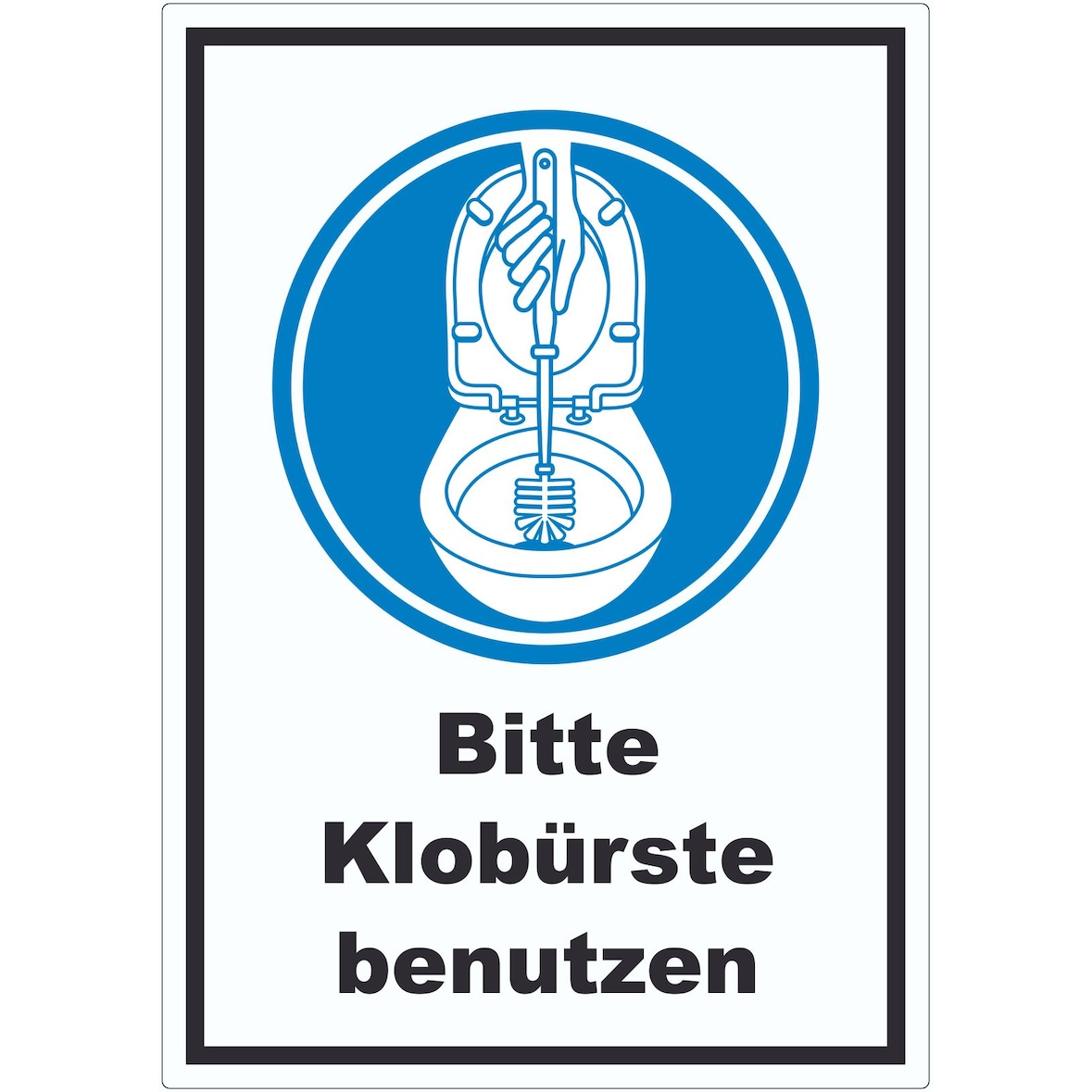 Bitte Klobürste benutzen Aufkleber A8 (52x74mm)
