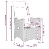 thumbnail of vidaXL 9-tlg. Garten-Essgruppe mit Kissen Grau Poly Rattan