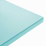 thumbnail of Table de terrasse carrée bistro inclinable en acier turquoise 70cm