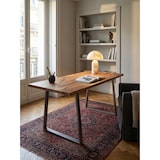 thumbnail of Schreibtisch Massivholz Baumkante Industrial | 200x100 cm Akazie Premium mit Chromgestell | Goldbraun | Handarbeit | Tarn Kollektion | Kadima Design