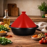 thumbnail of Menastyl - Tajine d24cm fond alu induction couvercle en céramique magenta