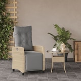 thumbnail of vidaXL Tuinstoel verstelbaar met voetensteun poly rattan gemengd beige