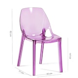 thumbnail of Set de 2 sillas de policarbonato transparente, apilables y monobloque, resistentes, diseño moderno, ideales para cocina, bar o restaurante–Luce–Rosa