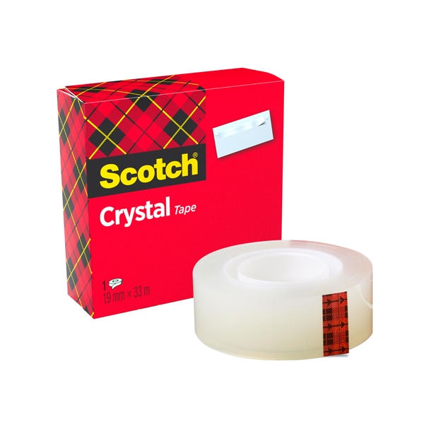 SCOTCH Ruban Crystal 19 mm x 33 m boîte individuelle