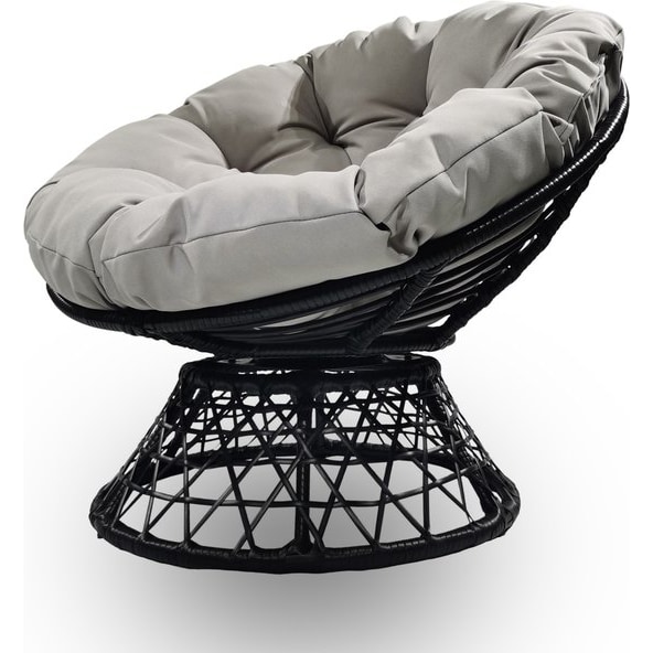 Rijoka Loungestoel Rond – Draaibaar 360 Graden – Zwart