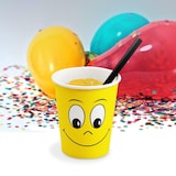 thumbnail of 50x Heiß- und Kaltgetränkebecher Pappbecher 'Smiling face' 200ml 280ml