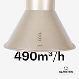 thumbnail of Klarstein Lumio Primo Retro-Dunstabzugshaube 60cm 490 m³/h LED-Leuchten Nickel-Metallic