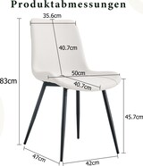 thumbnail of Esszimmerstuhl aus Kunstleder und Metall in Weiß/Schwarz, ergonomische Rückenlehne, rutschfeste Füße, belastbar bis 120 kg