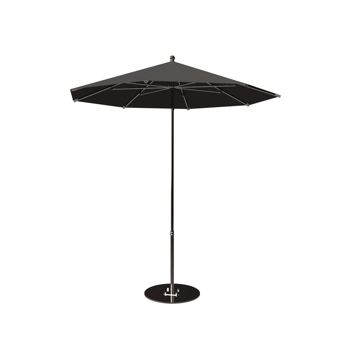 Parasol CHR FIDJI rond Ø 200 noir.