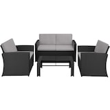 thumbnail of tectake Set de muebles de exterior JESOLO, rattan sintético resistente uva, acero revestido, 90x50.5x36 cm, negro/gris