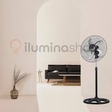 thumbnail of IluminaShop Ventilador de Pie Negro / Plata 75W Metal/Aluminio/Policarbonato Motor AC