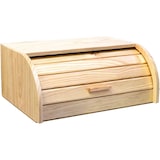 thumbnail of Panera de madera con tapa de persiana plegable cesta, alimentos de madera, recipiente con tapa deslizante. (35x25x15cm)