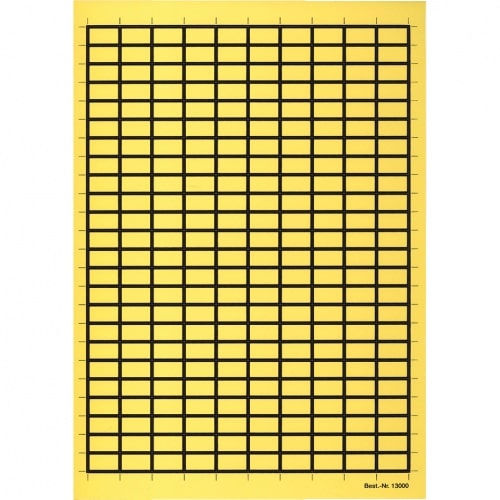 Aufkleber I Etiketten, mit Rand, zum Selbstbeschriften, gelb, Gewebefolie, 19x11mm, 240/Bogen