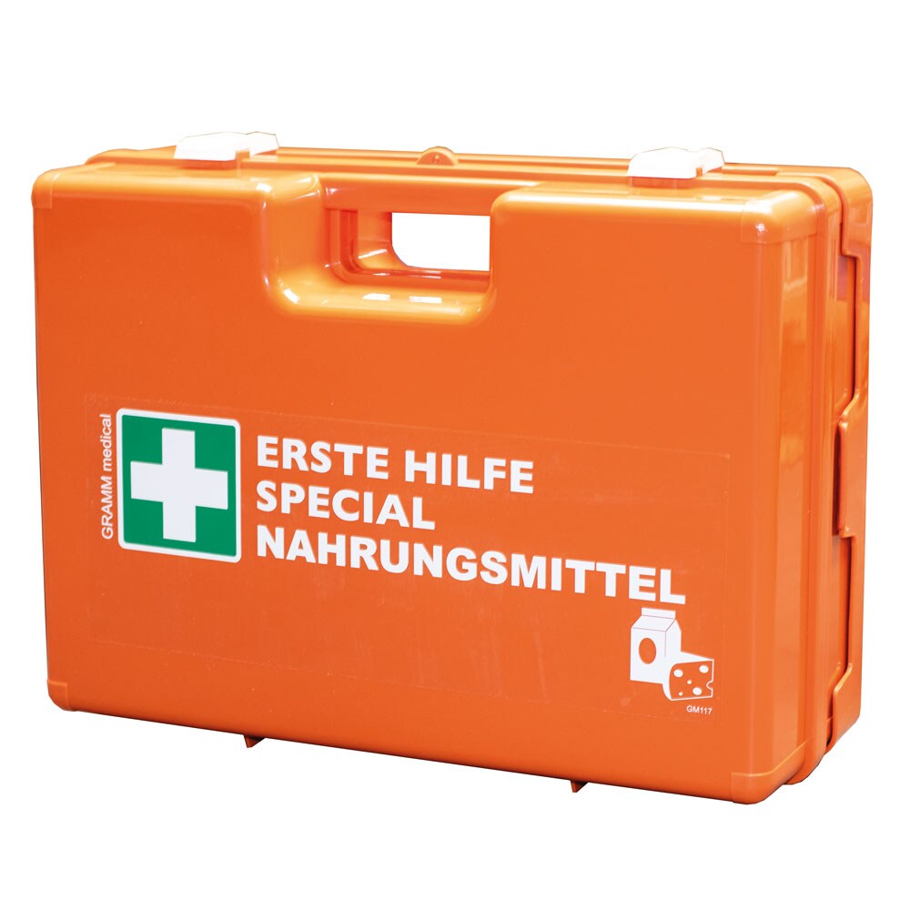 Verbandkoffer Nahrungsmittel DIN 13157 mit Wandhalterung Erste Hilfe Koffer Elfe-Hilfe-Kasten Verbandkoffer