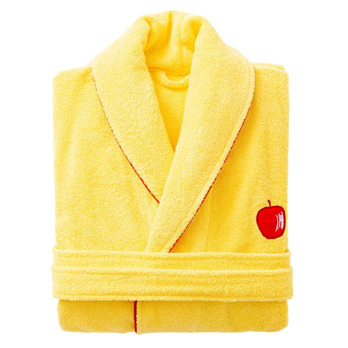 Benetton - Albornoz L/XL 100% Algodón 380GSM en color Amarillo y Detalles en Rojo - Fruits Be
