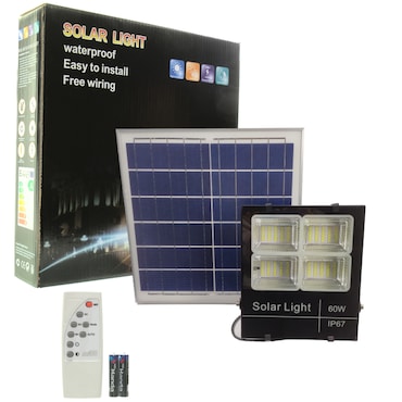 Proiettore LED Proiettore solare 60W pannello separato batteria al litio 600 lumen 120 Led