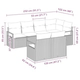thumbnail of vidaXL 7-teiliges Garten-Sofa-Set mit Kissen Hellgrau Poly Rattan