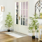thumbnail of HOMCOM 2 piezas plantas artificiales con maceta plantas sintéticas de bambú con 498 hojas para decoración en salón oficina casa Ø15x120 cm verde