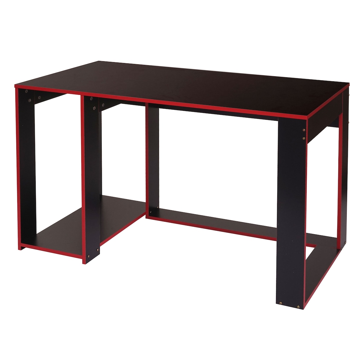 Décoshop26 - Computertisch 120x60x76cm schwarz/rot MDF 04_0001454
