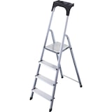 thumbnail of Rijoka Aluminium Haushaltsleiter Mit Aufbewahrungshaube – 4 Stufen – Anti-Rutsch – bis 150kg Belastung