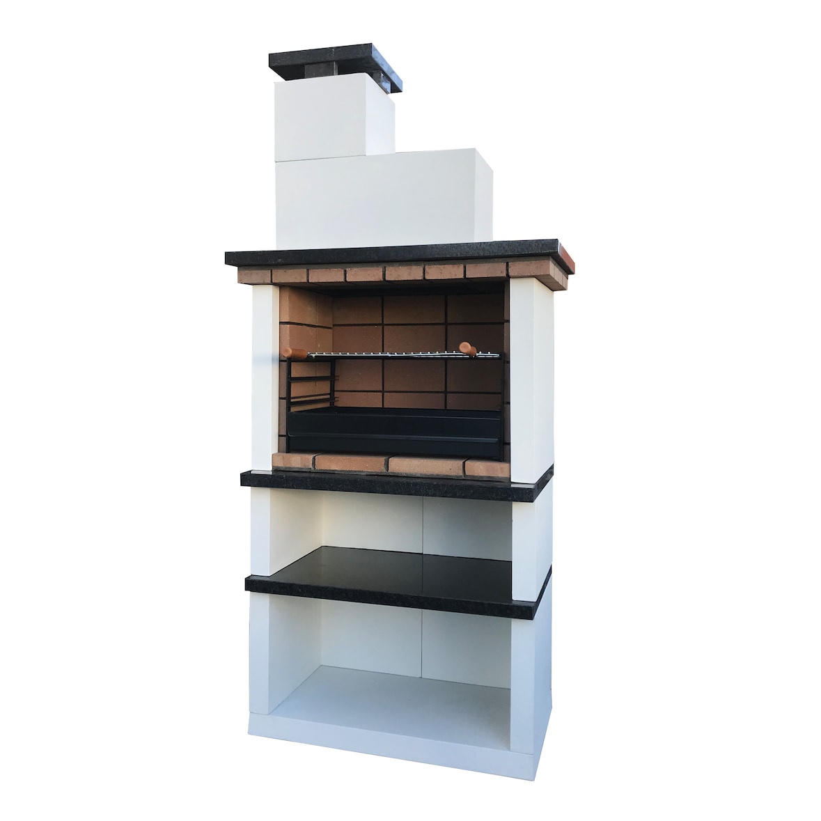 BBQ ARTICIMENTOS MAXI I - Barbacoa simples, en cemento pintado blanco - 97x55x210cm