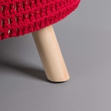 thumbnail of Pufe redondo vermelho Baris 49x30cm Thinia Home