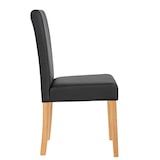 thumbnail of 6er-Set Esszimmerstuhl Stuhl Küchenstuhl Littau ~ Kunstleder, schwarz matt, helle Beine