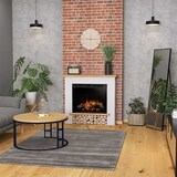 thumbnail of TULA – Freistehender elektrischer LED-Kamin – 26 Zoll – Mattweiß / Helle Eiche – 100 x 88 x 28