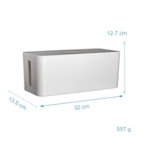 thumbnail of Intirilife Kabelbox aus Kunststoff in Weiß - 32 x 13.6 x 12.7 cm - Kabelmanagement Box, Organizer zum Verstecken von Kabeln und Steckdosenleisten