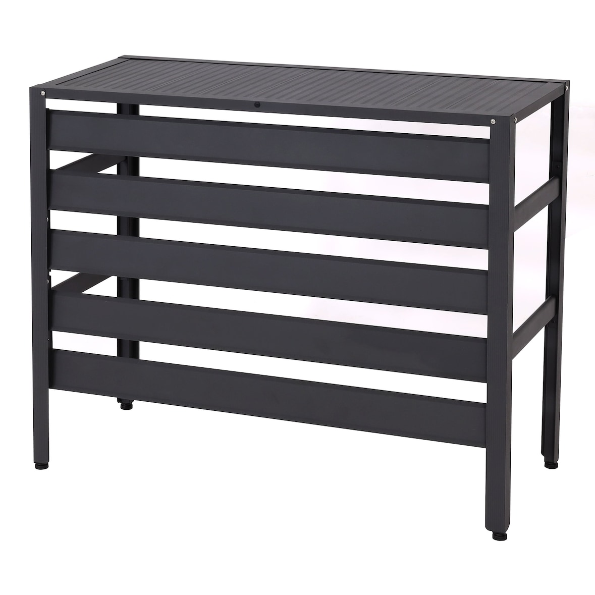 PROREGAL Alu Verkleidung für Klimaanlage/Wärmepumpe | HxBxT 73x90x38cm | Abdeckung Schutzgitter Pflanzenregal | Grau | Metall