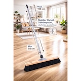 thumbnail of Hochwertiger Saalbesen 40cm Breit schwarze weiche Kunsthaar Borsten mit Teleskopstiel verstellbar ausziehbar Besen mit Stiel für Innen