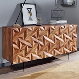 thumbnail of Sideboard `Metallux`, Sheesham-Holz, 3D-Oberfläche, Braun, Modern. 144x47x72 cm | Kadima Design