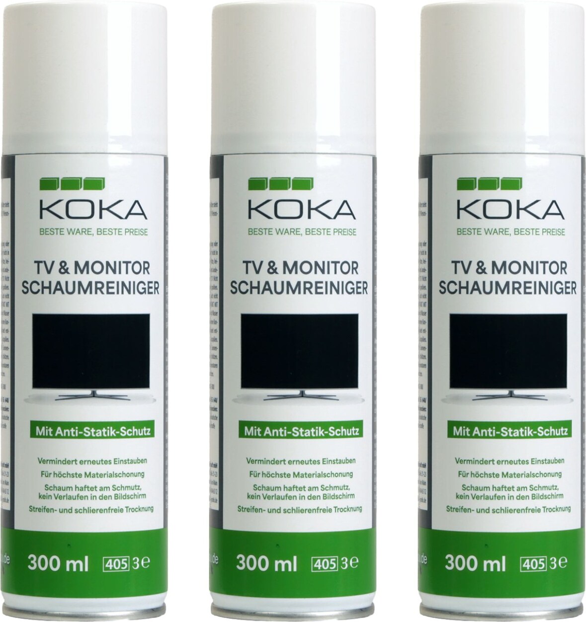 3x TV & Monitor Schaumreiniger je 300ml