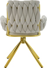 thumbnail of Merax Samt-Esszimmerstuhl, 2er set, Sessel, Schlafzimmer-Drehstuhl, Freizeit-Drehstuhl mit vier Stützbeinen aus Metall, beige