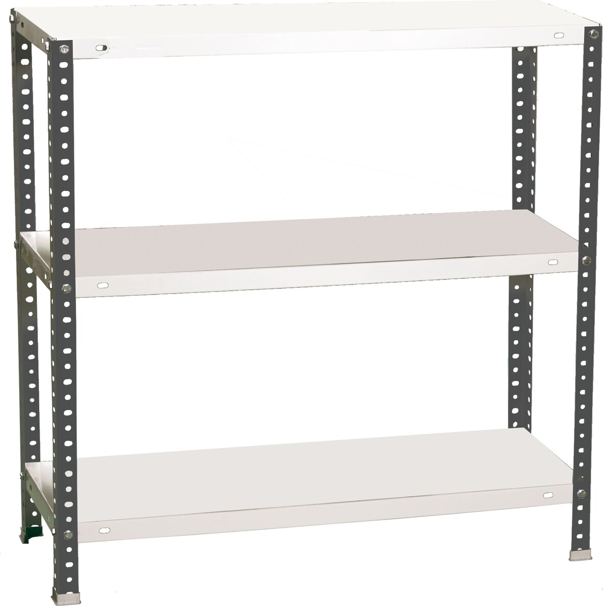 PROREGAL Schraubregal PANDA MINI | HxBxT 90x90x30cm | 3 Fachböden | Fachlast 100kg | Anthrazit-Weiß