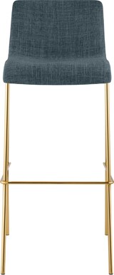 thumbnail of CLP 2er Set Barhocker Hover Stoff Vierfußgestell Gold Stoff HBT: 100x43x48 cm blau