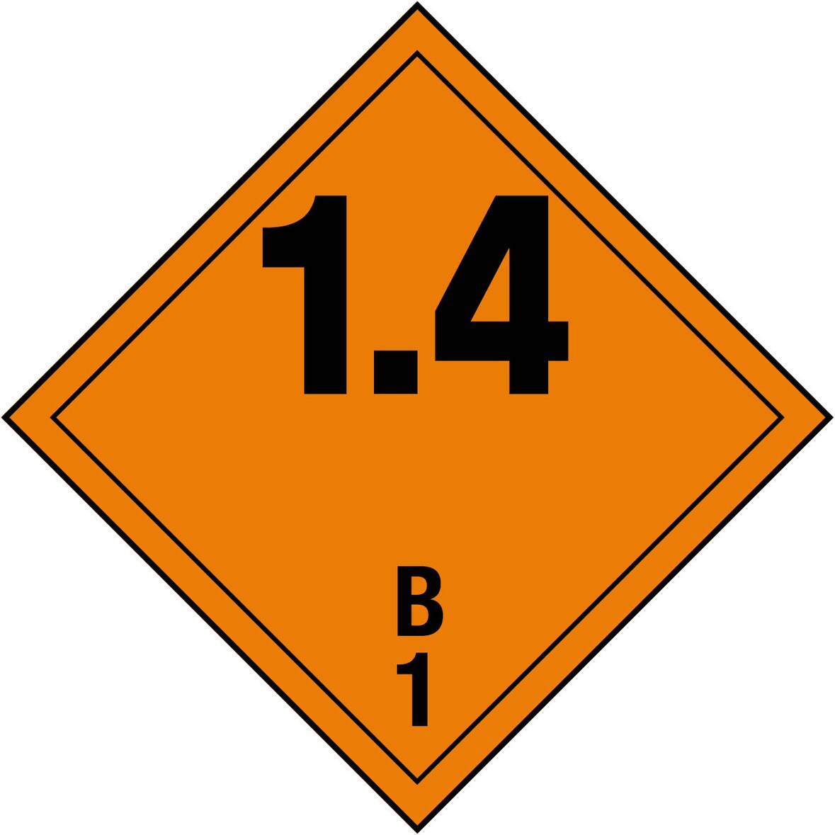Placard Kl. 1.4 B, 250x250mm