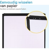 thumbnail of BRASQ Flipover Verrijdbaar - 70x100 cm - Verstelbaar Whiteboard - Incl. 25 vellen papier en access. - Uitschuifbare Armen - met Haken - Zwart