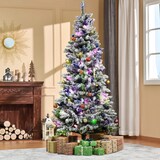 thumbnail of HOMCOM Árvore de Natal 210 cm com 250 Luzes LED Árvore de Natal Nevada com 829 Ramos e Base Dobrável Ø112x210 cm Verde