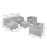 thumbnail of tectake Salottino in rattan Lignano con 2 poltrone - grigio - 404785