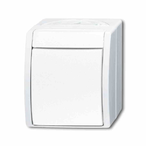 OCEAN Wechselschalter, ohne Beleuchtung, alpinweiß, matt, Aufputz, IP44, 1f