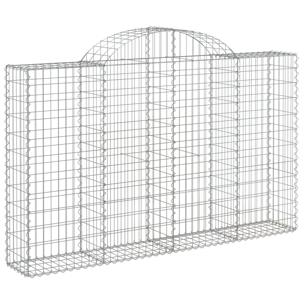 vidaXL Gabione mit Hochbogen 200x30x120/140 cm Verzinktes Eisen