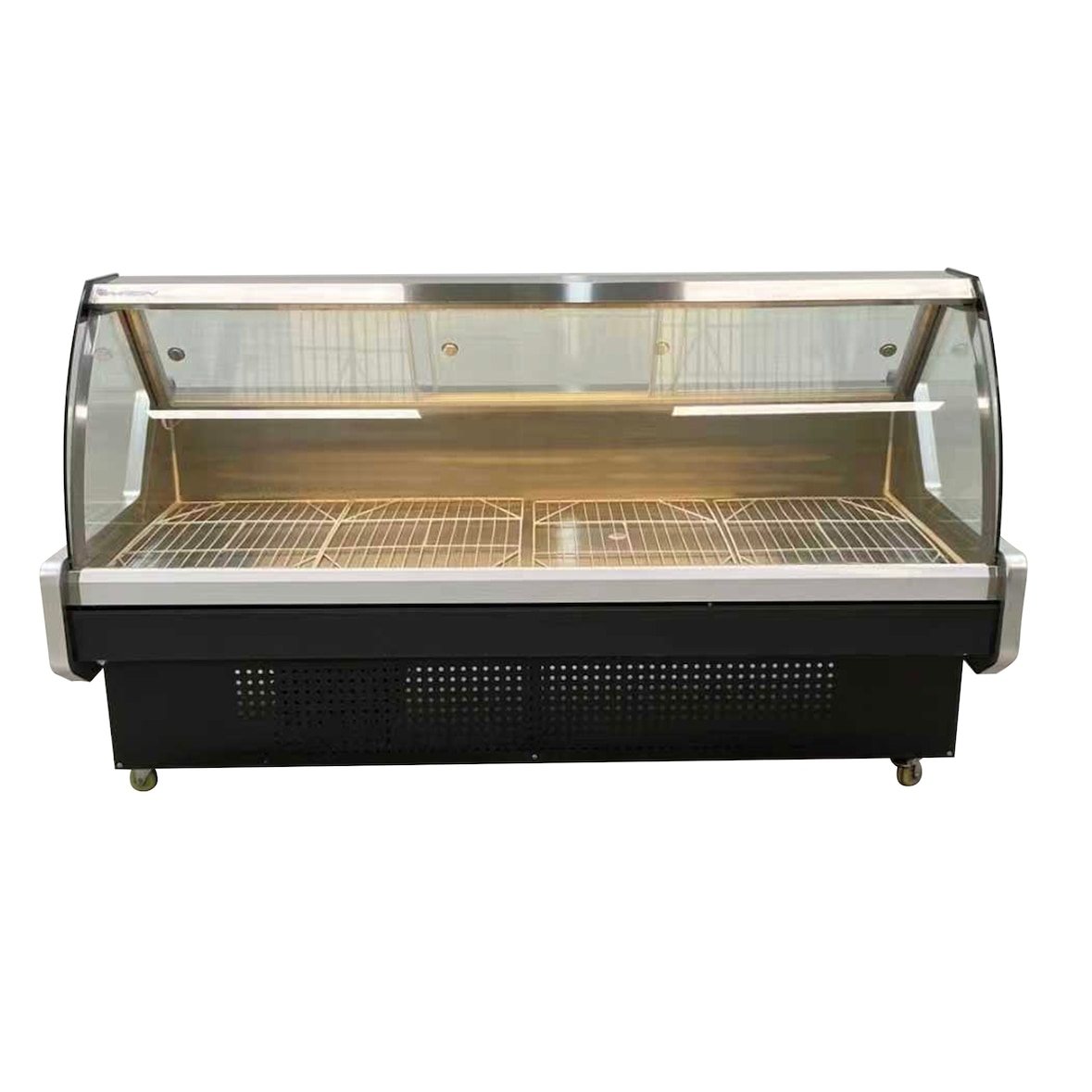 Gasfrit - Vitrina Charcutera Color Negro – 2000 x 1050 x 1200 mm – Refrigeración Estática – Cristal Curvo