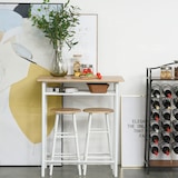 thumbnail of HOMCOM Set Bancone Bar e 2 Sgabelli Alti in Legno con Poggiapiedi