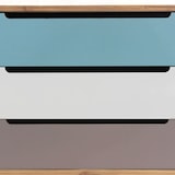 thumbnail of Mobile in legno di pino con 3 cassetti colorati BILBAO