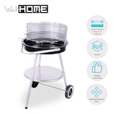 thumbnail of WellHome - Halbrunder Hibachi-Grill aus Stahl mit einem 425 x 3 mm großen Grillrost.